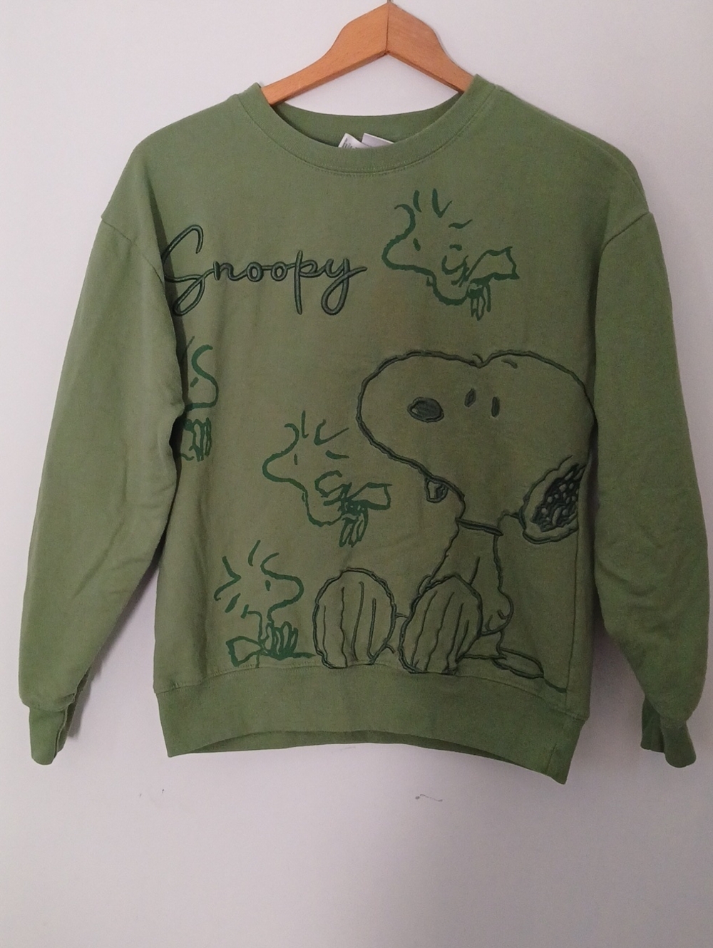 Peanuts Snoopy Graphic Crewneck - Olive